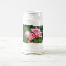 Pink Rose Bud  Beer Stein Coffee Mug