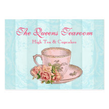 Pink Rose China Teacup Business Card