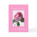 pink rose, Congradulations...., A New Baby Girl! cards