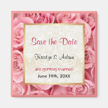 Pink Rose Elegance Fridge Magnets