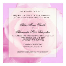 Pink Rose Flower Wedding invitations