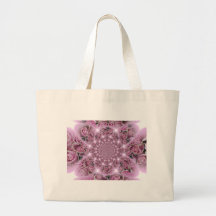 Pink Rose Fractals Canvas Bag