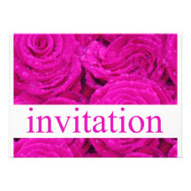 pink rose invitation card