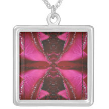 Pink Rose n Honey Bee Sting - Background Pattern Personalized Necklace