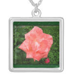 Pink rose necklace