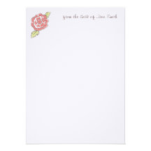 Pink Rose Note Card Announcement