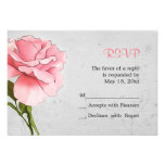 Pink Rose on Gray RSVP Card invitations