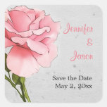Pink Rose on Gray Save the Date Sticker stickers