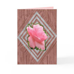 Pink Rose on Lace Greeting Card