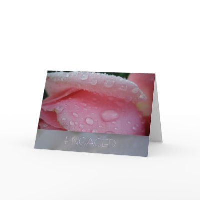 Pink Rose Petal Engagement Card by Floralwedding