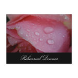 Pink rose petal wedding rehearsal invitation post cards