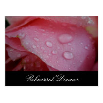 Pink rose petal wedding rehearsal invitation postcards