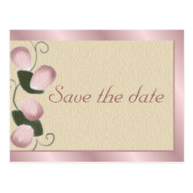 Pink Rose Petals Save the Date Postcard