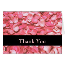 Pink Rose Petals Thank You Card