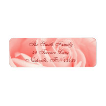 Pink Rose Return Address Labels
