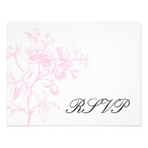 Pink Rose RSVP Custom Invitations