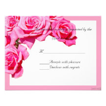 pink rose rsvp custom invite