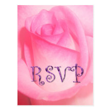 Pink Rose RSVP Postcard