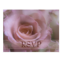 Pink Rose RSVP Postcard