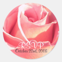 Pink Rose RSVP Sticker