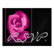 PINK Rose RSVP Wedding Response Card Announcement