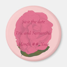 Pink Rose, Save the date wedding magnets