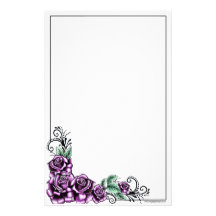 Pink Rose Tattoo Valentine Stationery