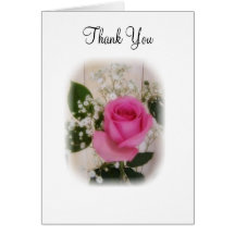Pink Rose Thank You Card