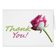 Pink Rose Thank you card