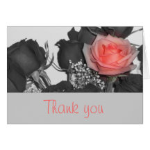 Pink Rose Thank You Greeting Cards