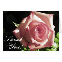 Pink Rose Thank You Notecard