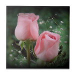 pink rose ceramic tile