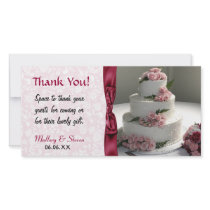 Pink Rose Wedding Cake Photo Card