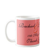 Pink rose wedding favour mug...