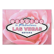 Pink Rose WEDDING in Las Vegas Card