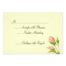 Pink Rosebud RSVP Invitation Template