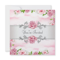 Pink Roses All Occasion Party Invitations