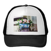 Pink Roses and Ivy Mesh Hats