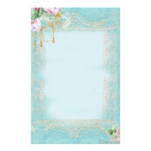 Pink Roses and Lace Stationery