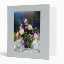 Pink Roses and Purple Delphinium Binders