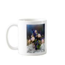 Pink Roses and Purple Delphinium Coffee Mugs