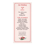 Pink Roses and Snapdragons Wedding Program Rack Card Design