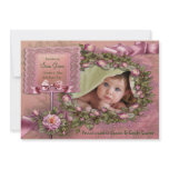 Pink Roses Baby Girl Photo Birth Announcements