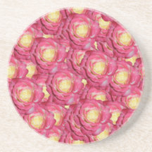 Pink roses beverage coaster