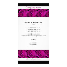 pink roses business cards template - customizable photo greeting card