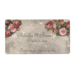 Pink Roses & Butterflies Wine / Water Bottle Label