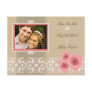 Pink Roses Damask Lace Save The Date Postcard