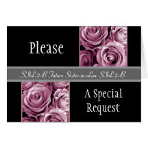 PINK Roses FUTURE SISTER IN LAW Be My Bridesmaid Card