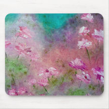 Pink Roses Garden Art Mousepads
