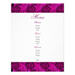 pink roses menu templates - customizable custom invitation